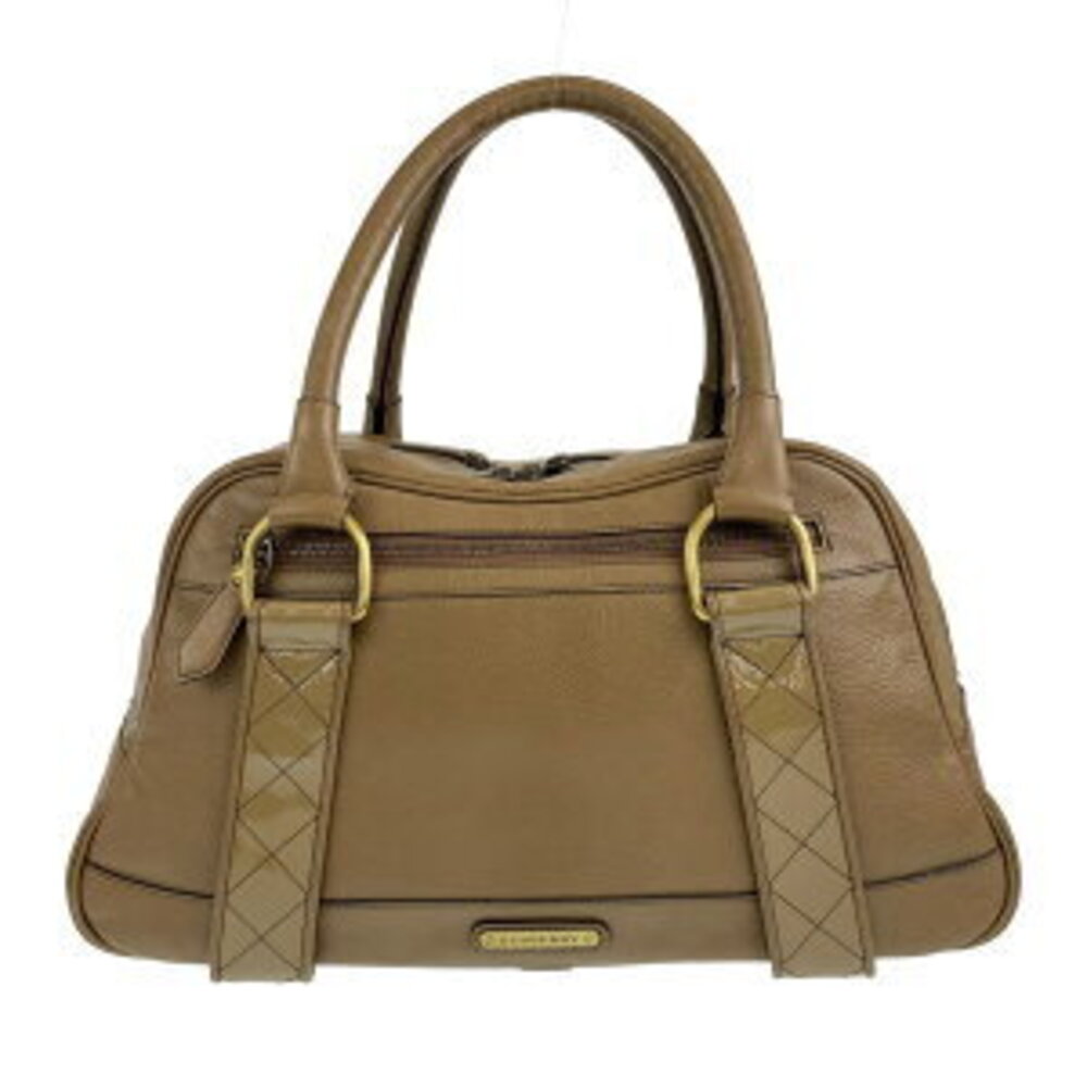 Burberry check Khaki Green brown leather handbag shoulder bag - Picture 10 of 10